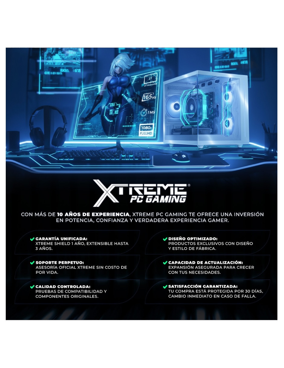 Computadora gamer XTACR732GBVEGA7MDPB 24 pulgadas Full HD AMD Ryzen 7 AMD Radeon Graphics 16 GB RAM 1 TB SSD 7