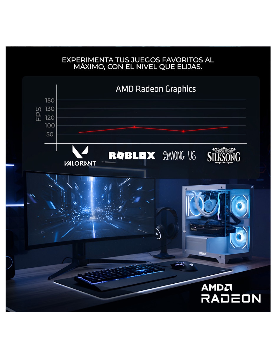 Computadora gamer XTACR732GBVEGA7MDPB 24 pulgadas Full HD AMD Ryzen 7 AMD Radeon Graphics 16 GB RAM 1 TB SSD 9