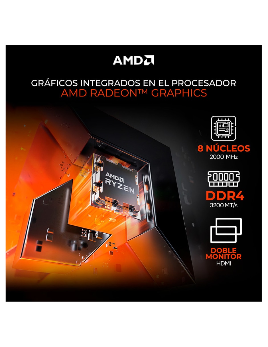 Computadora gamer XTACR732GBVEGA7MDPB 24 pulgadas Full HD AMD Ryzen 7 AMD Radeon Graphics 16 GB RAM 1 TB SSD 2