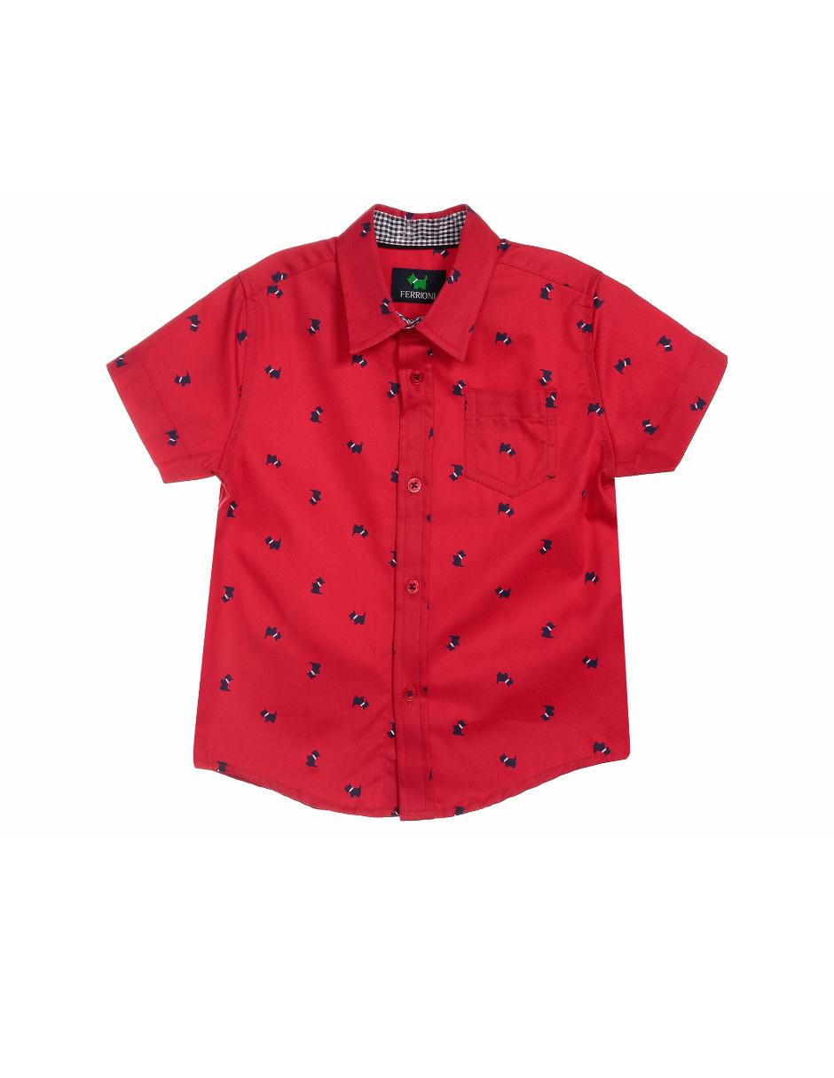 Camisa casual de algodón manga corta para niño