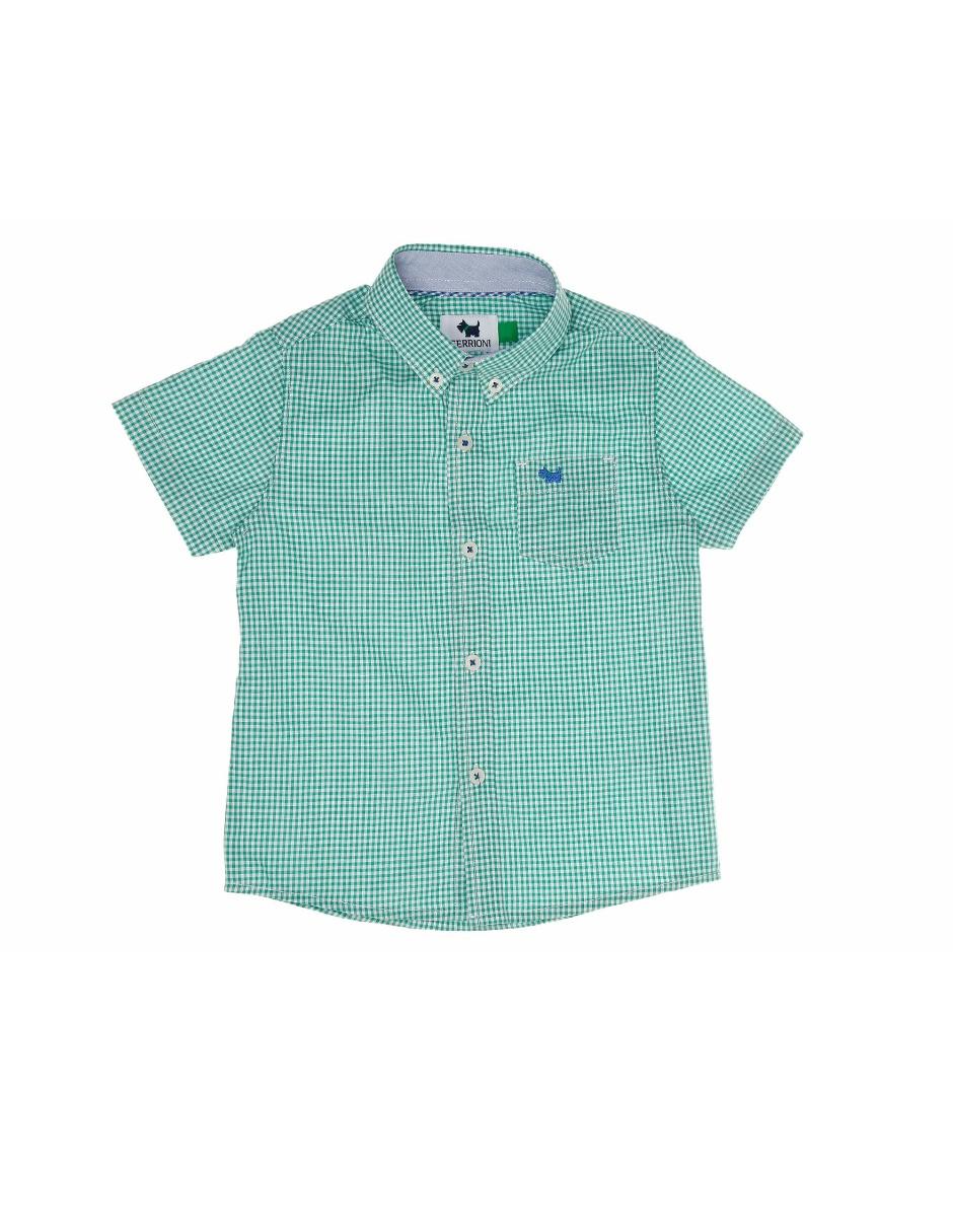 Camisa casual de algodón manga corta para niño Camisa casual de algodón manga corta para niño