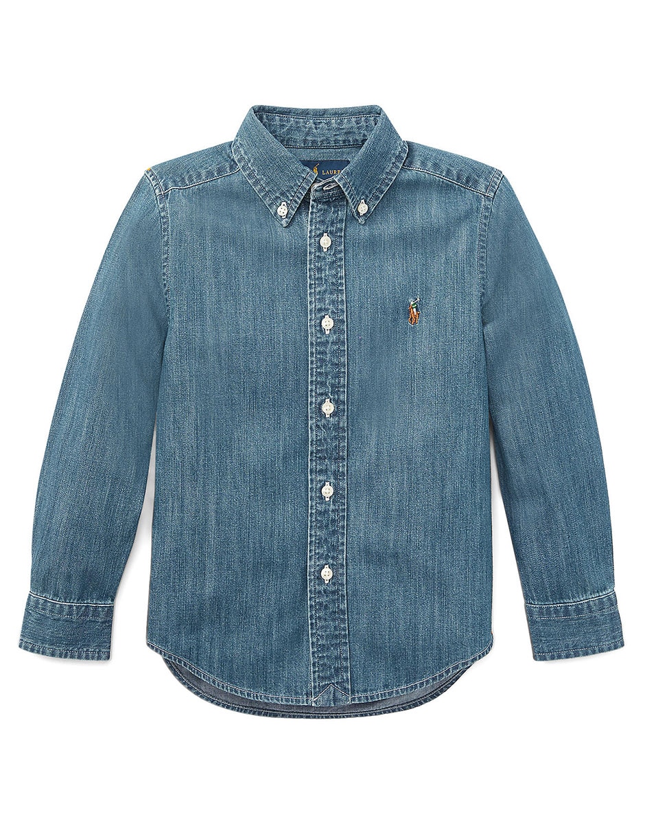 Camisa Polo Ralph Lauren manga larga de algodón para bebé