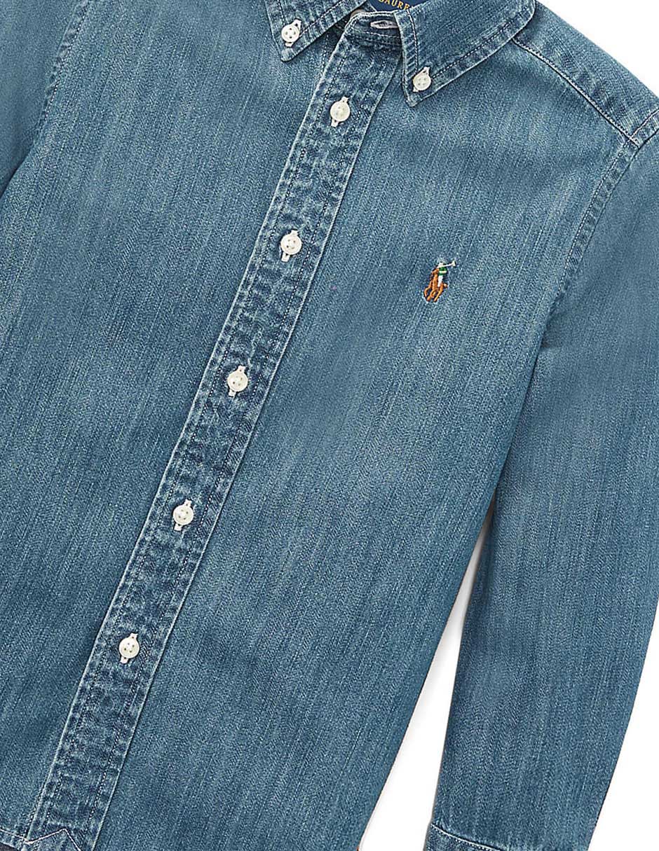 Camisa Polo Ralph Lauren manga larga de algodón para bebé