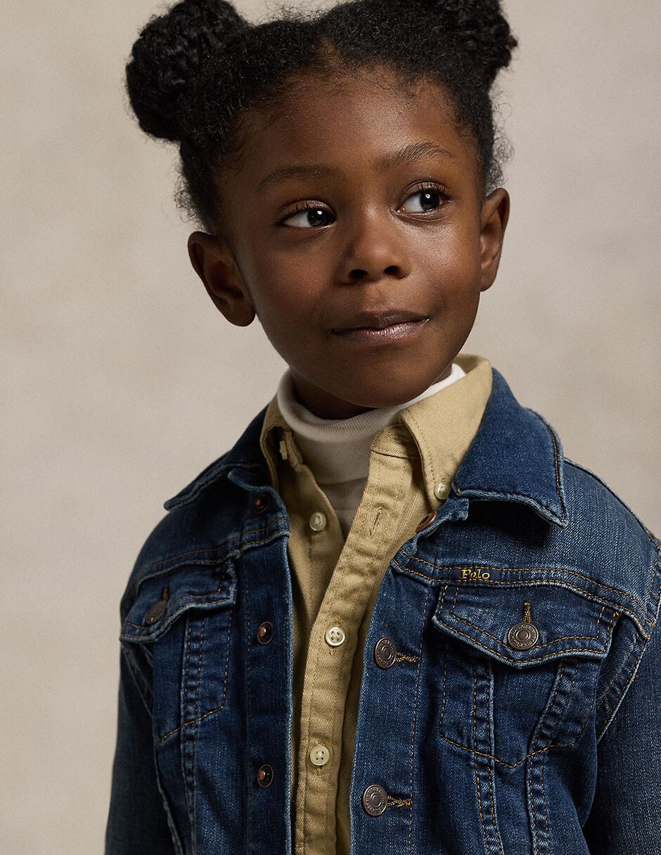 Chamarra polo ralph lauren de mezclilla para niña