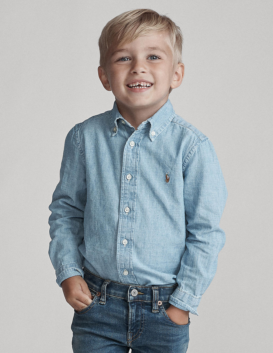 Camisa Polo Ralph Lauren manga larga de algodón para bebé