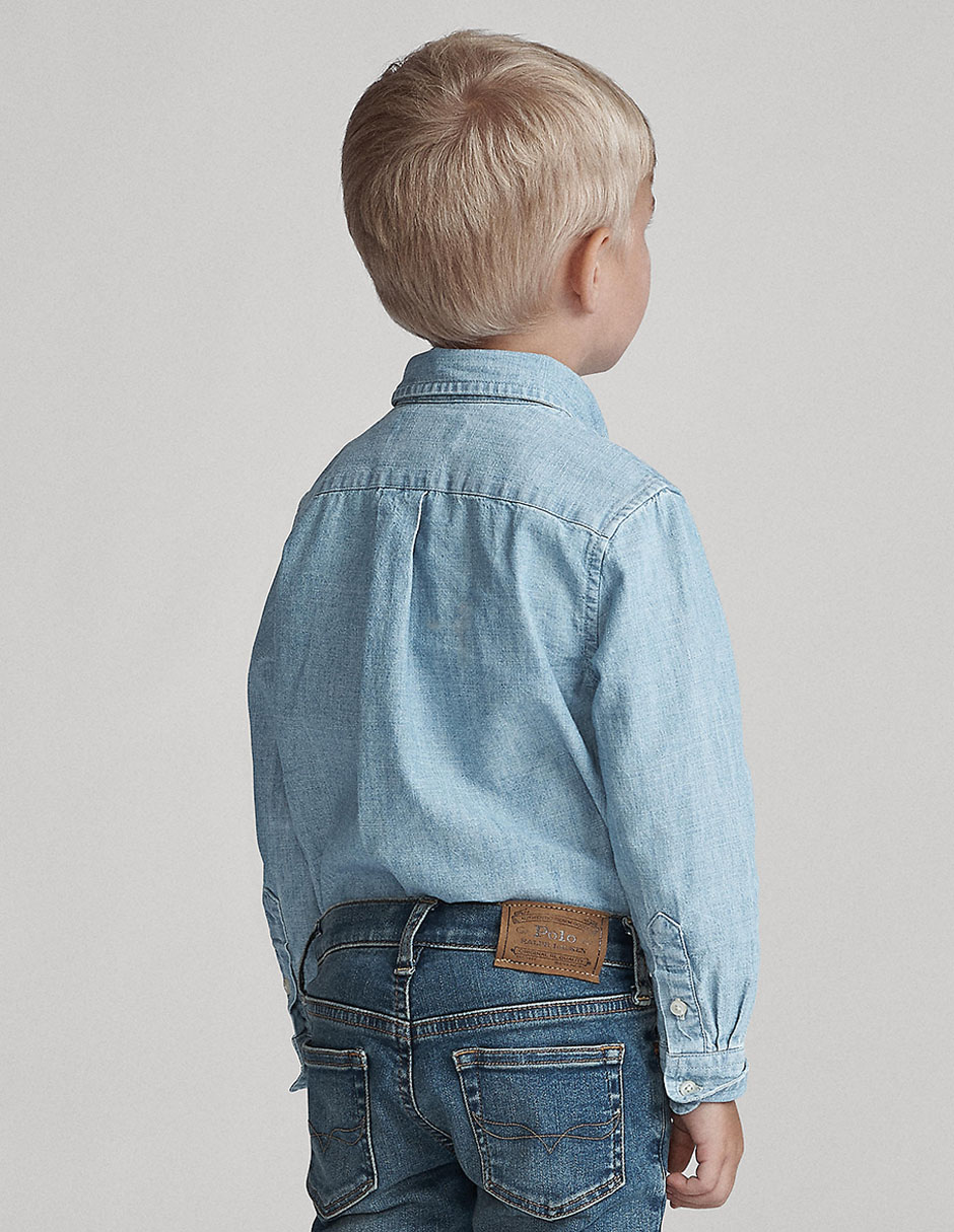 Camisa Polo Ralph Lauren manga larga de algodón para bebé