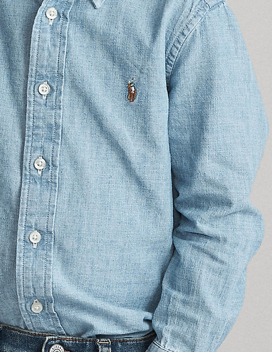 Camisa Polo Ralph Lauren manga larga de algodón para bebé