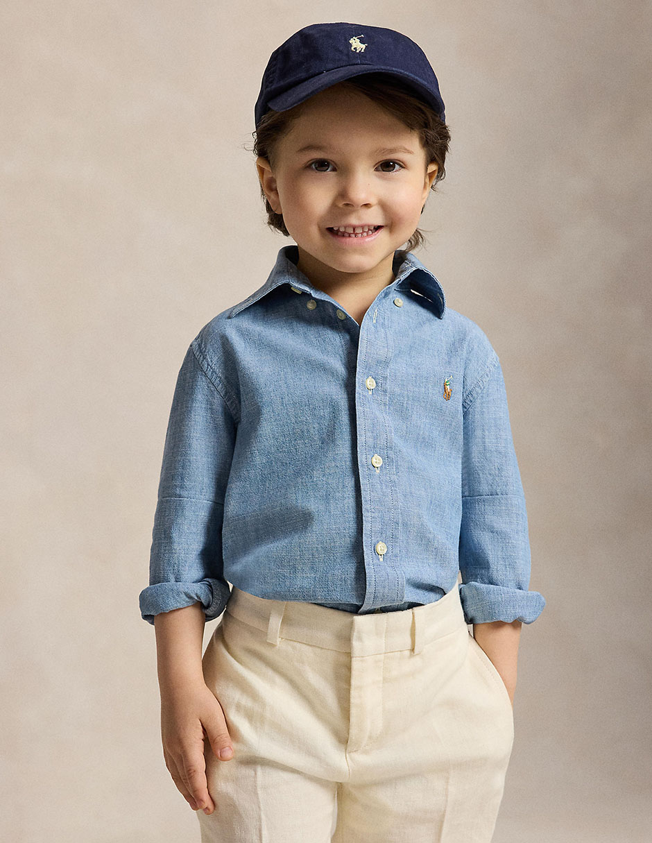 Camisa casual de algodón manga larga para bebé niño 7