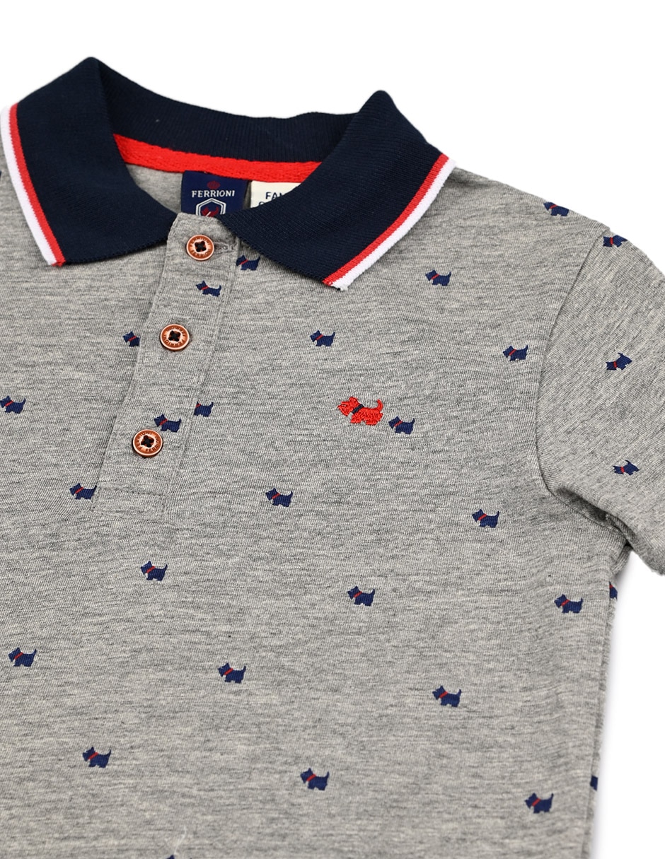 Playera tipo polo Lima de algodón para niño 3