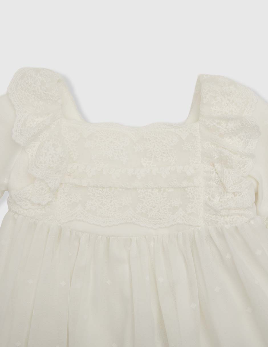 Vestido manga amplia para bebé niña 6