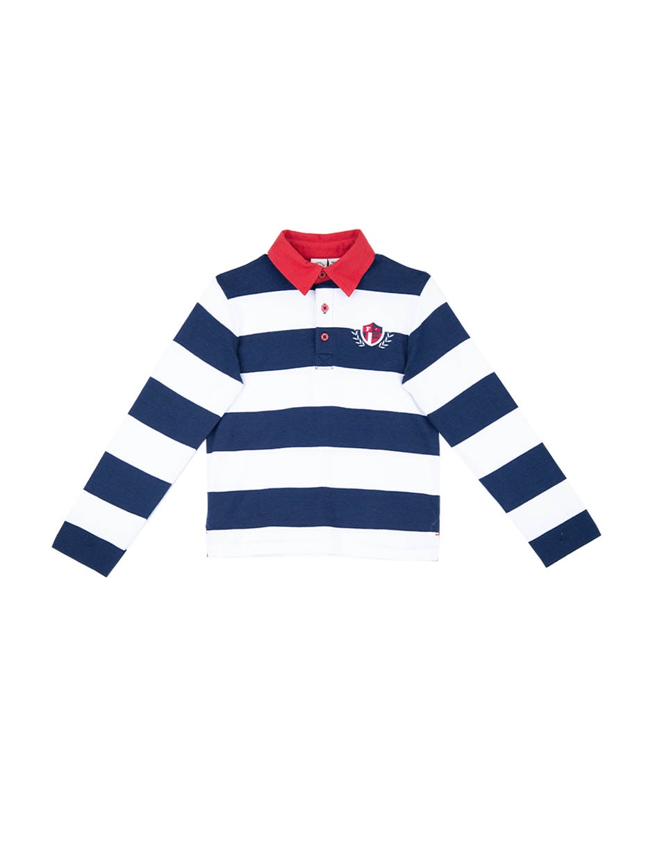 Playera tipo polo de algodón para niño