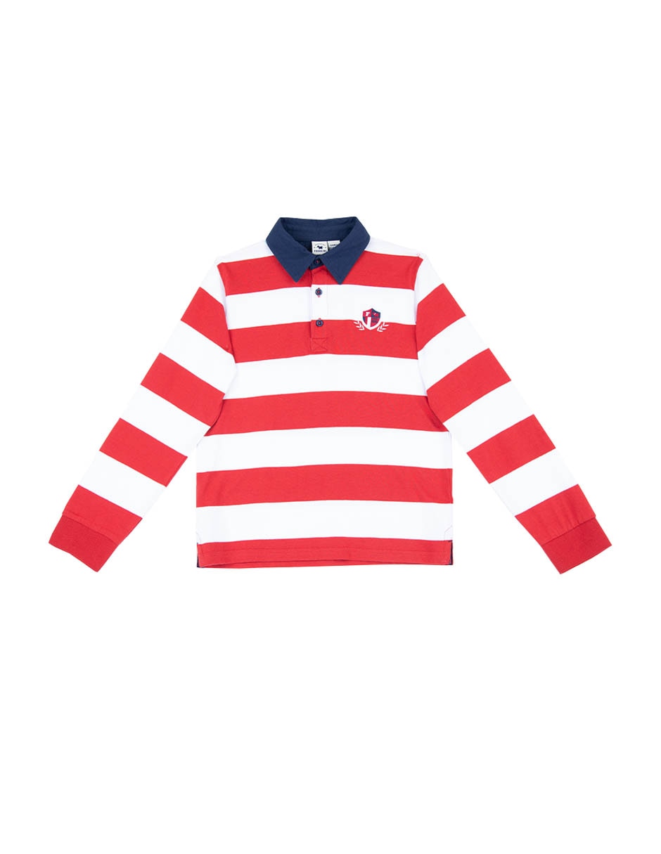 Playera tipo polo de algodón para niño 1