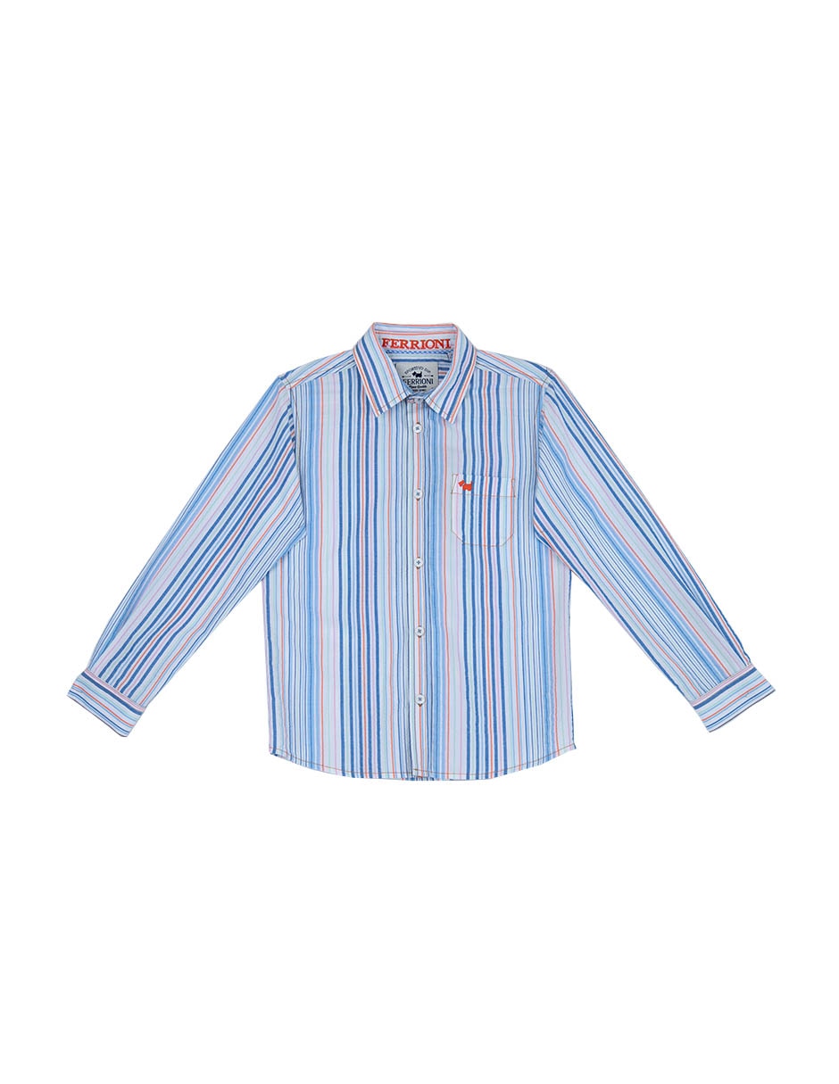 Camisa de algodón manga larga para niño