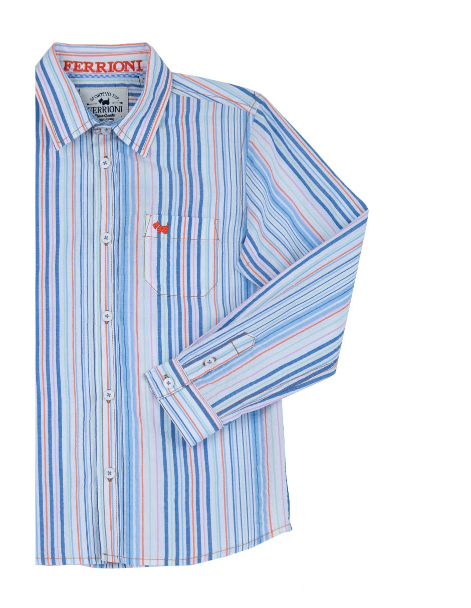 Camisa de algodón manga larga para niño