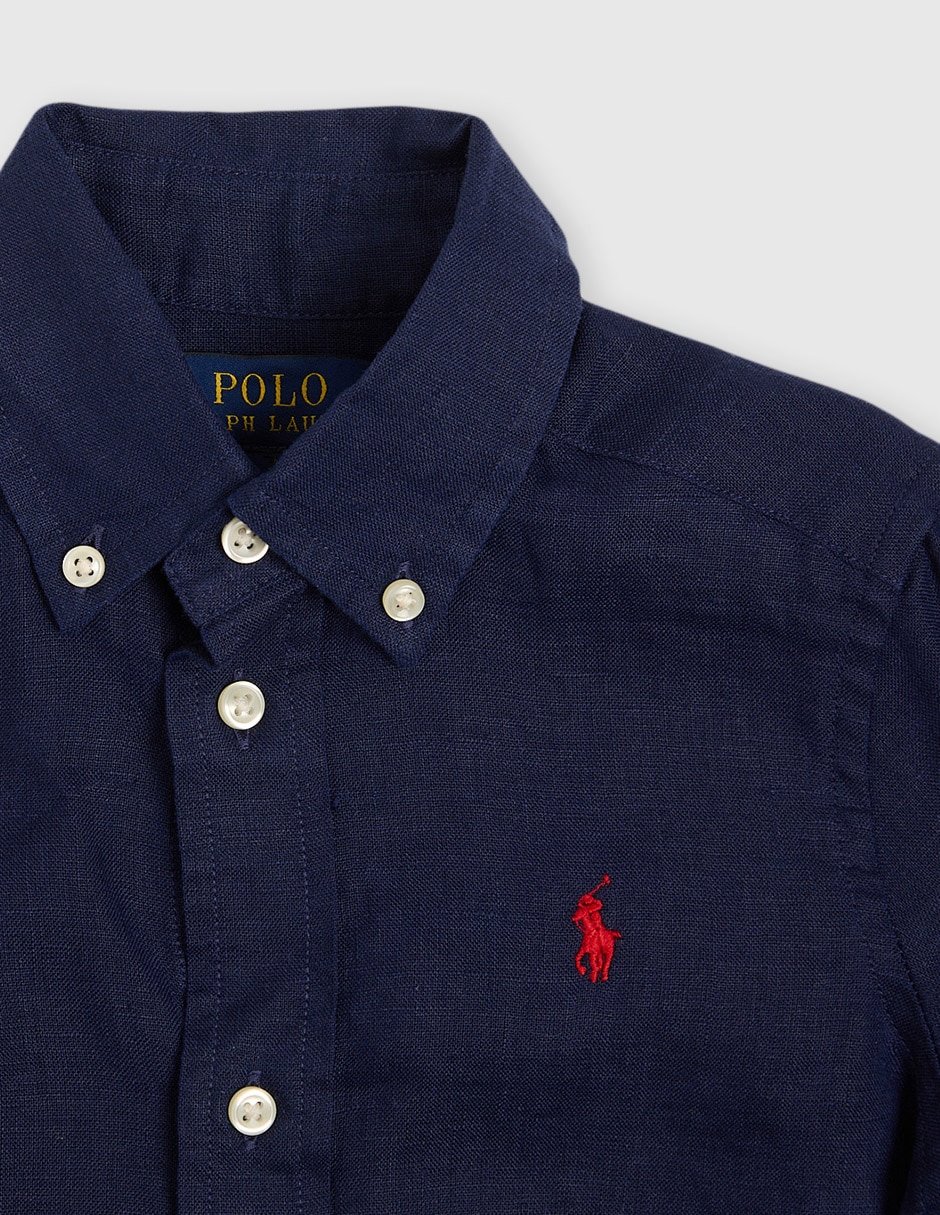 Camisa casual Polo de algodón manga larga para niño