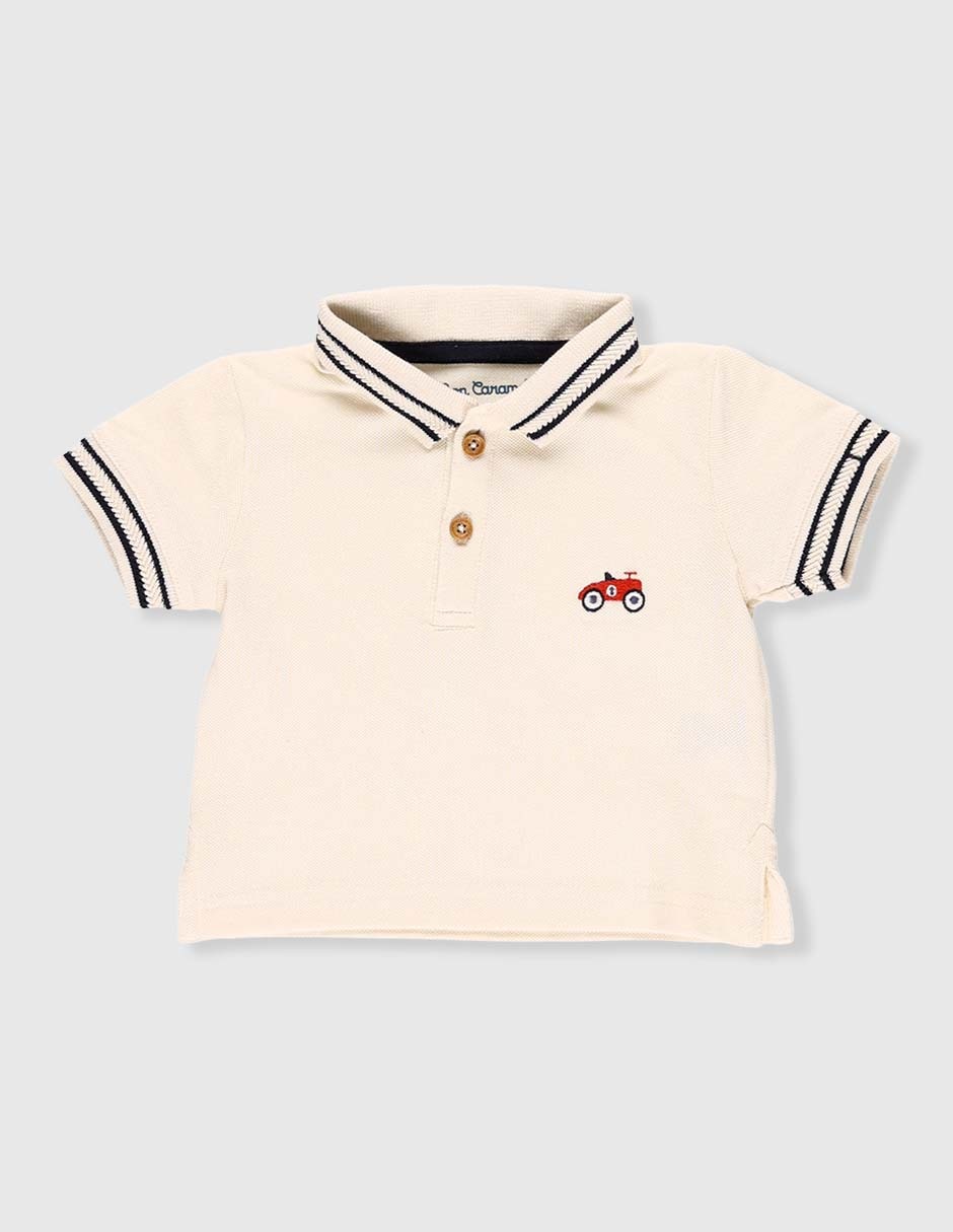 Playera tipo polo de algodón para bebé niño