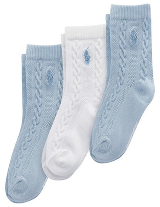 Set calcetín Polo Ralph Lauren de algodón para bebé niño 3 pares