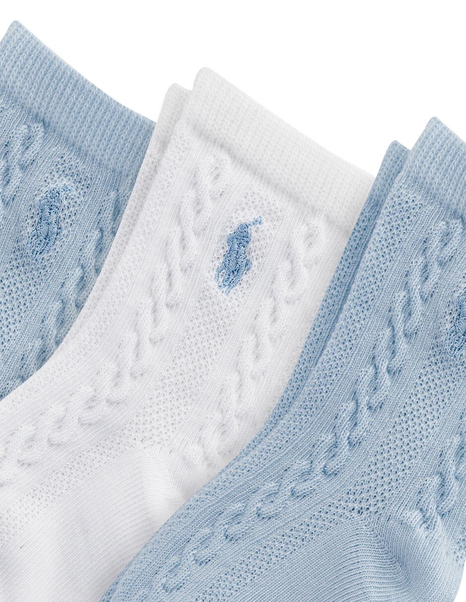 Set calcetín Polo Ralph Lauren de algodón para bebé niño 3 pares