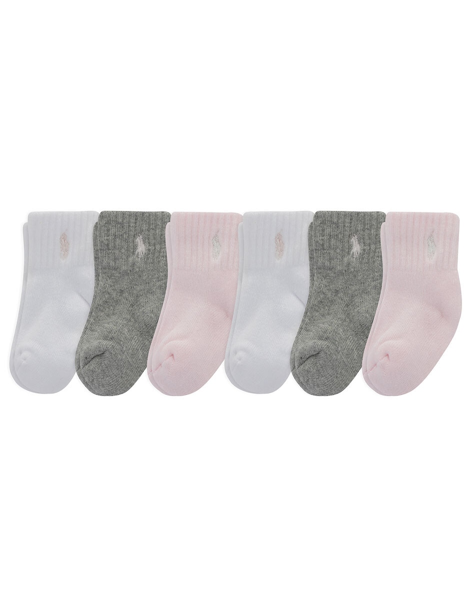 Set de calcetín Polo Ralph Lauren de algodón para bebé niña 6 pares