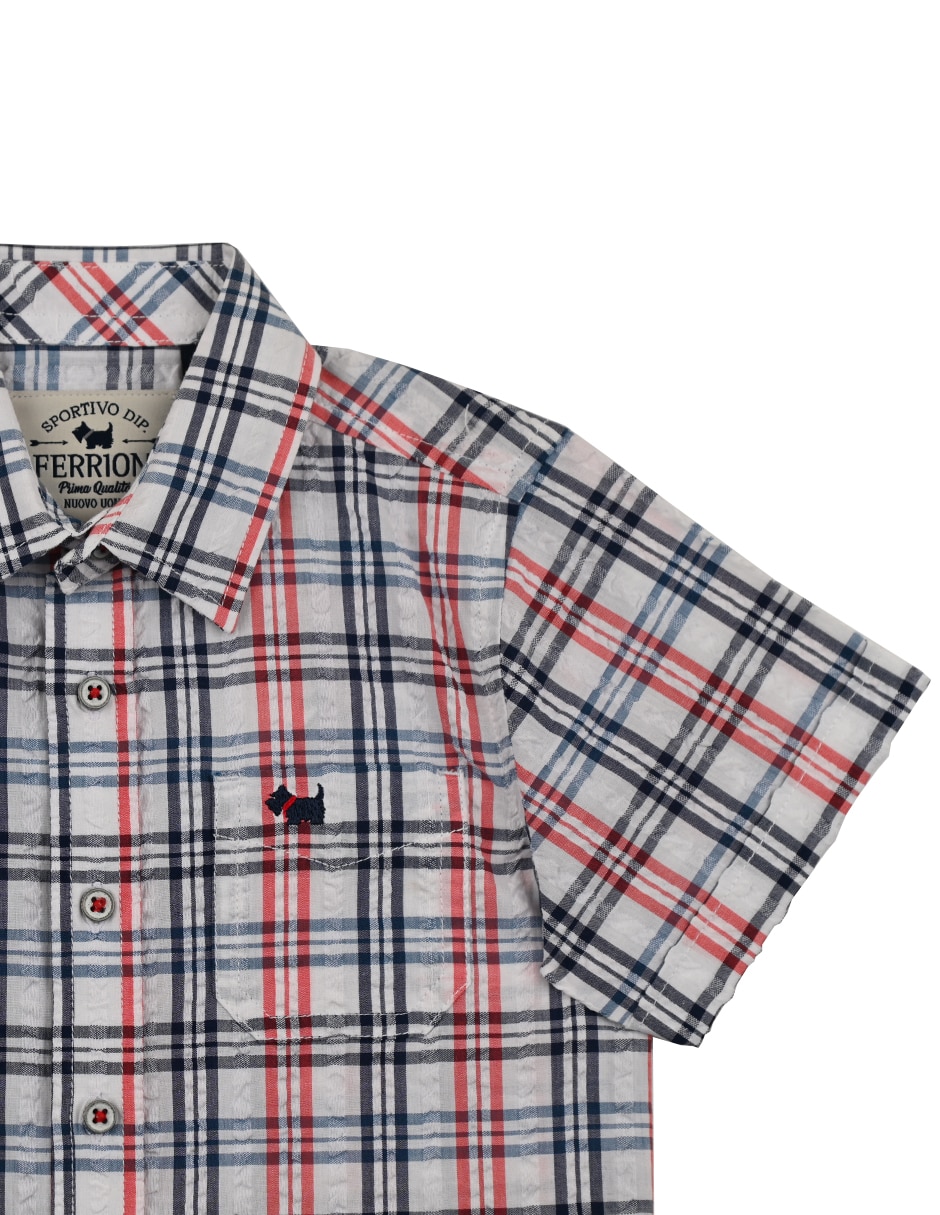 Camisa casual Leire de algodón manga corta para bebé niño