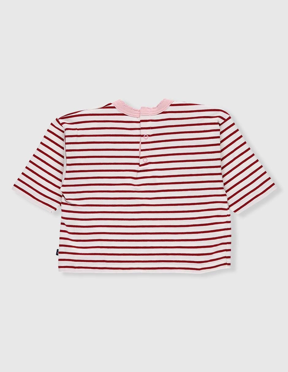 Playera Petit Bateau manga corta para bebé niña