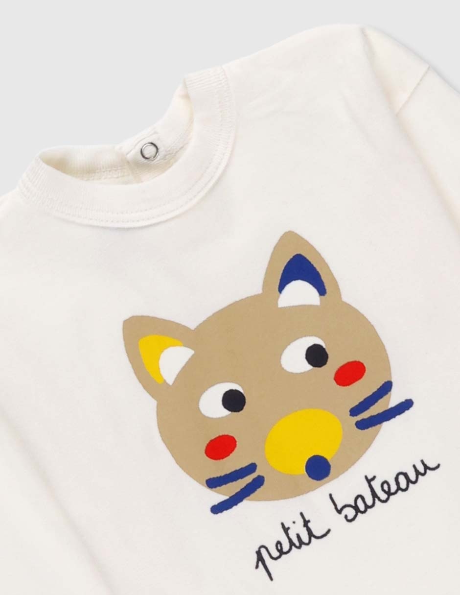 Playera Petit Bateau manga corta para bebé niña