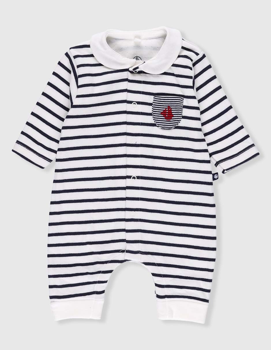 Mameluco Petit Bateau de algodón para bebé niño