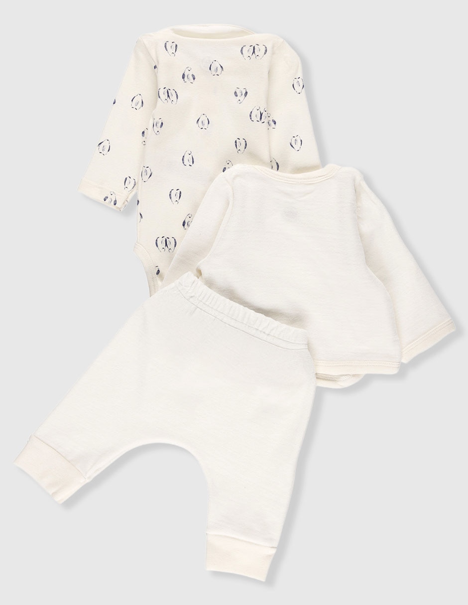Conjunto casual Petit Bateau de algodón para bebé unisex