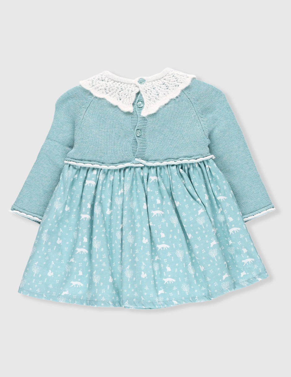 Vestido Mon Caramel Collection manga regular para bebé niña