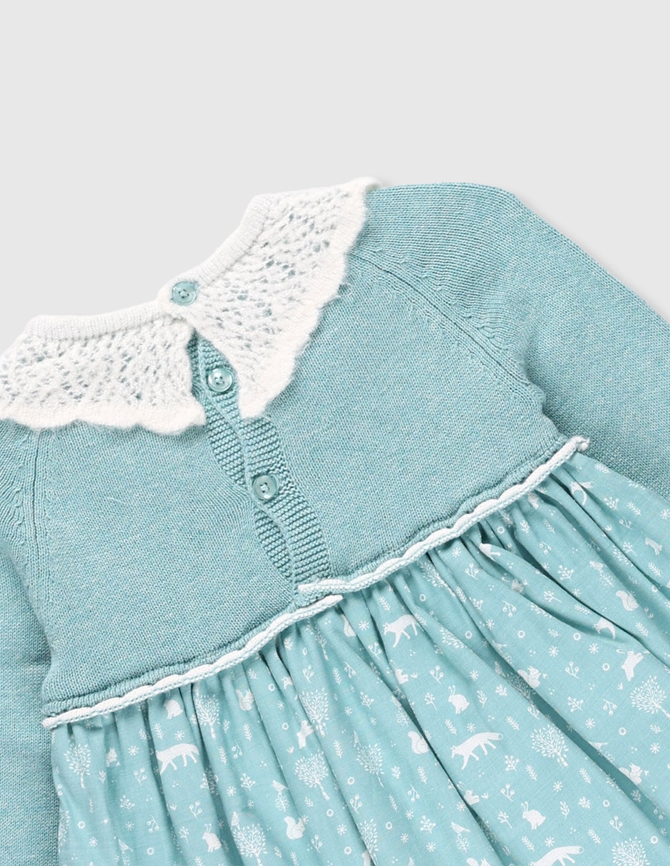 Vestido Mon Caramel Collection manga regular para bebé niña