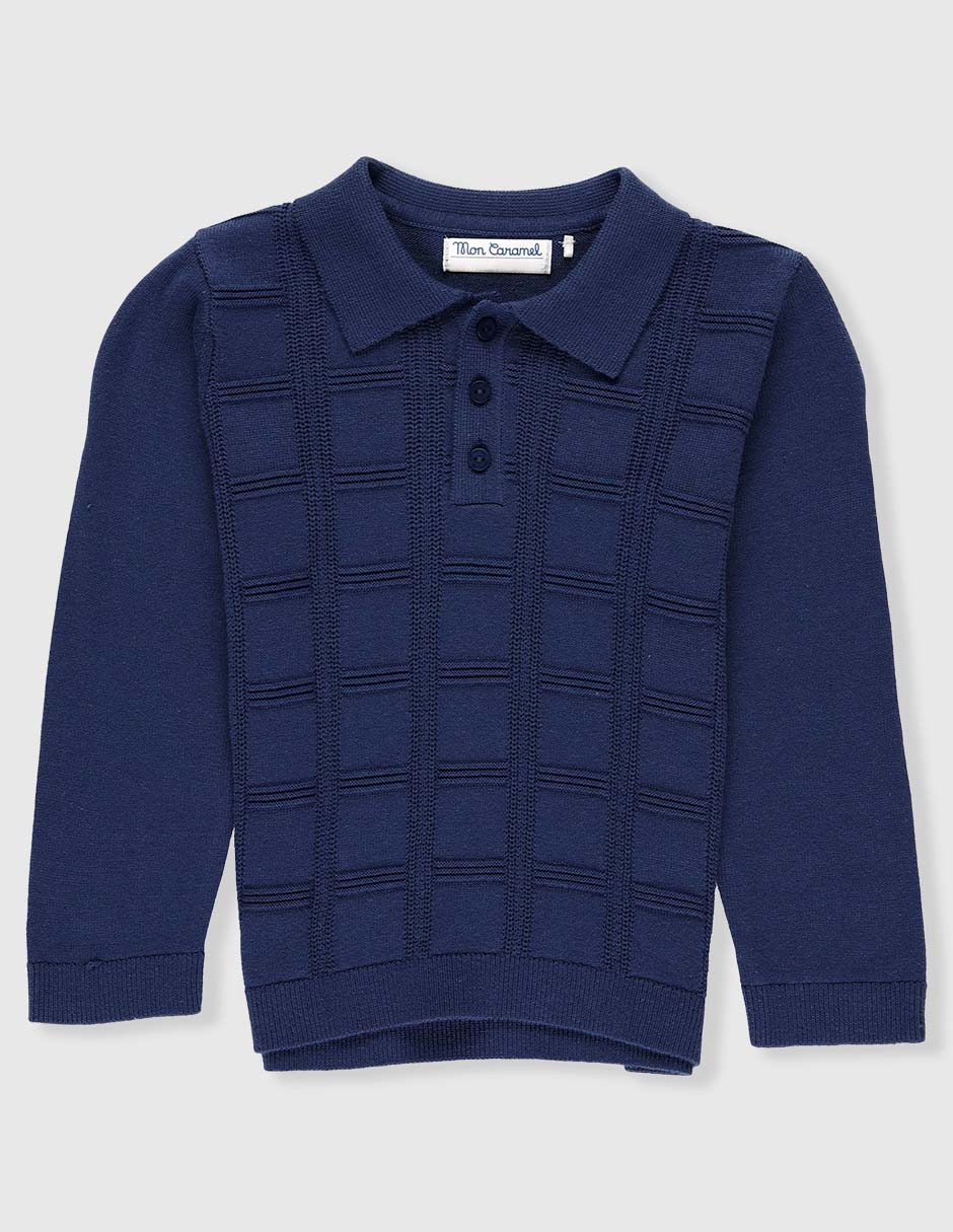 Playera tipo polo de algodón para bebé niño