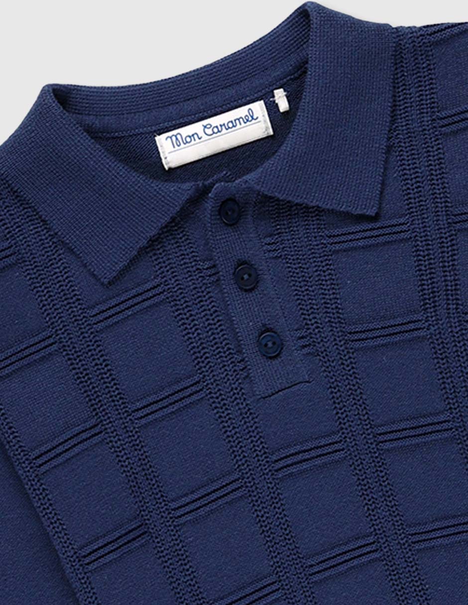 Playera tipo polo Mon Caramel de algodón para bebé niño