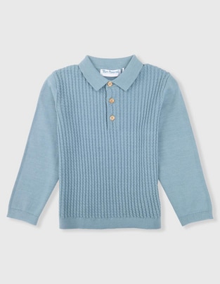 Playera tipo polo Mon Caramel de algodón para bebé niño