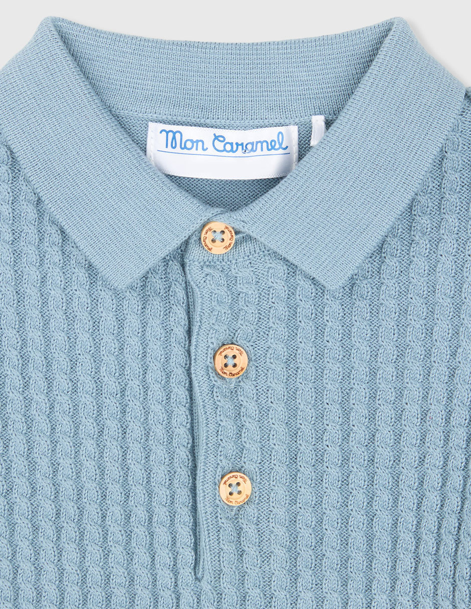 Playera tipo polo Mon Caramel de algodón para bebé niño