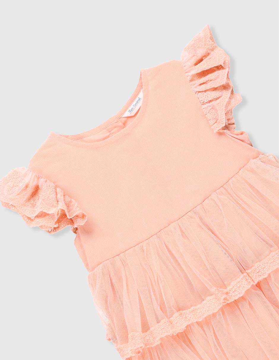 Vestido manga volantes para niña 3