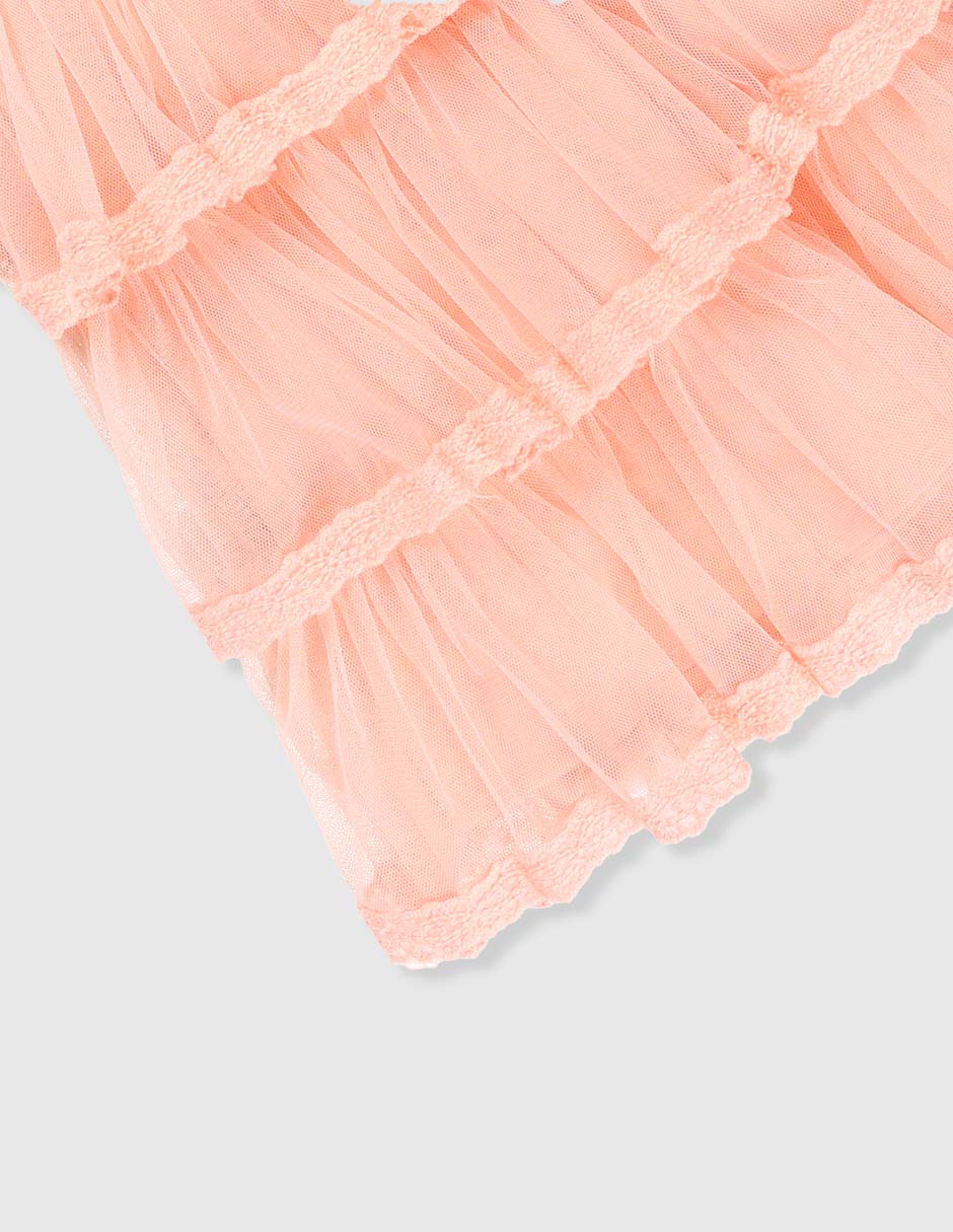 Vestido manga volantes para niña 4