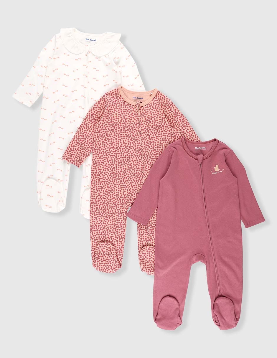 Set de mamelucos de algodón para bebé niña Set de mamelucos de algodón para bebé niña