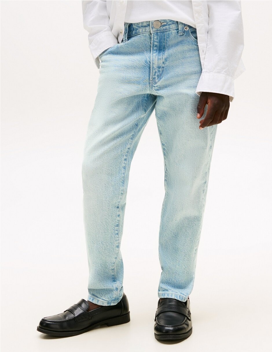 Jeans straight lavado claro para niño 4