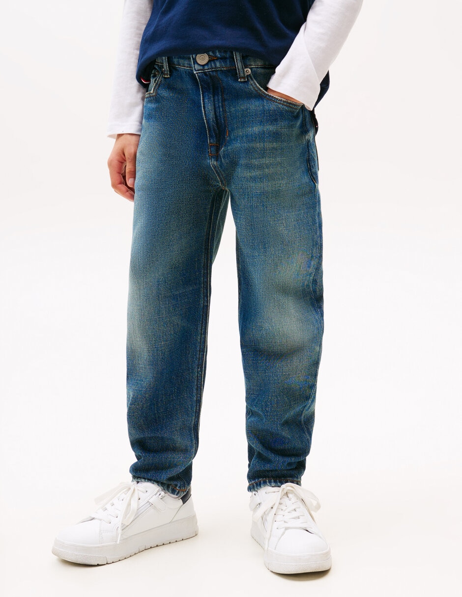 Jeans straight lavado obscuro para niño 3