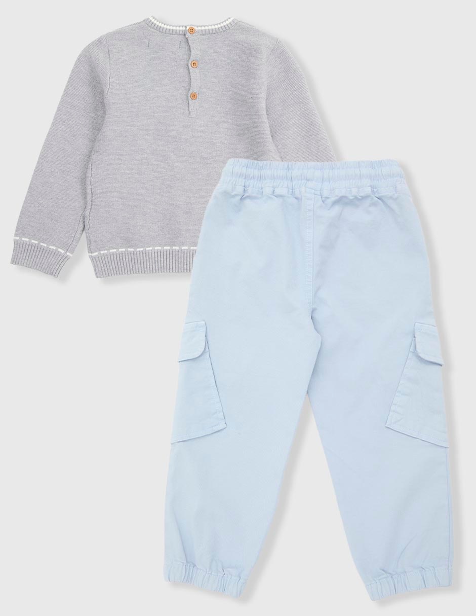 Conjunto Mon Caramel de algodón para niño