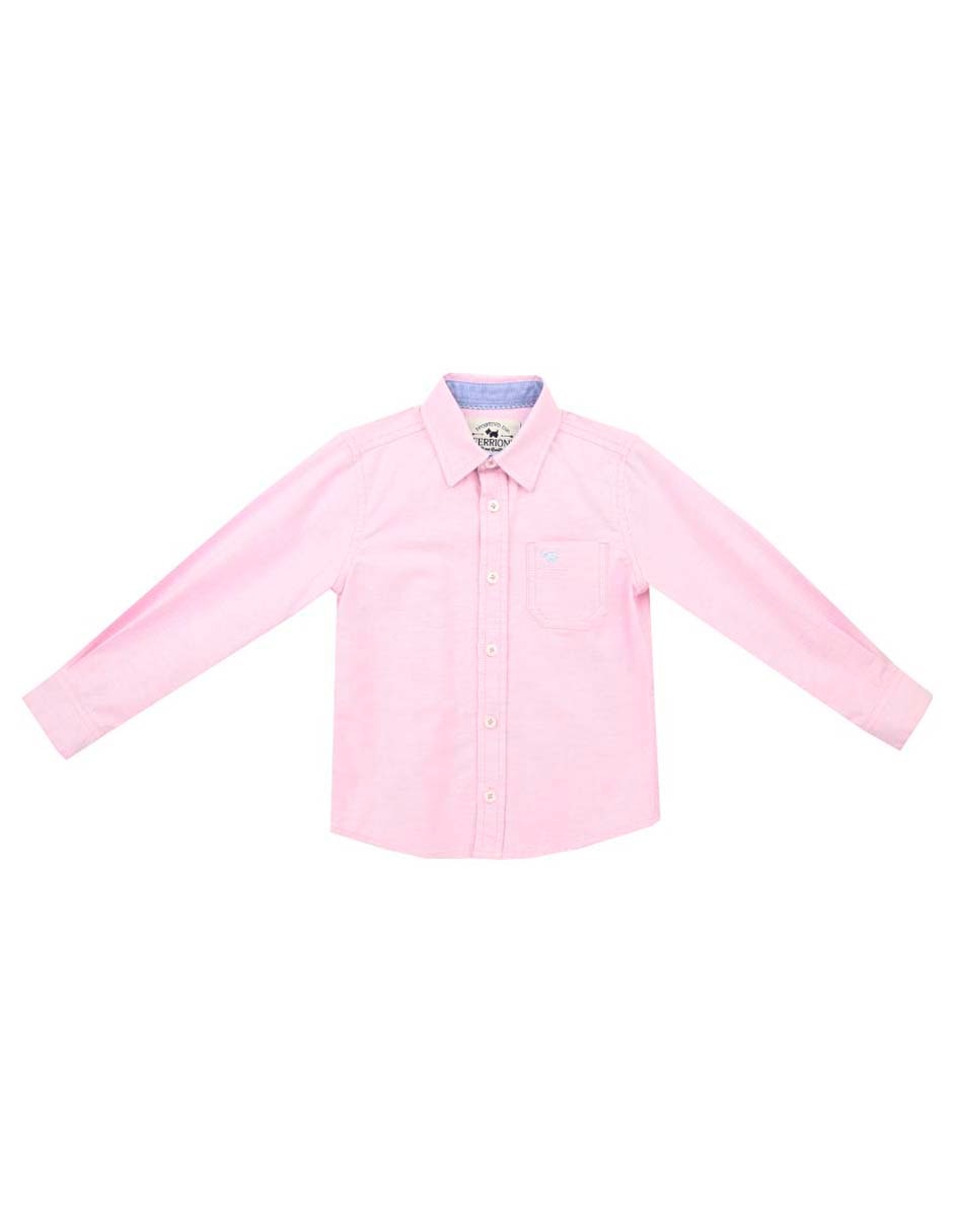 Camisa casual Molia de algodón manga larga para niño