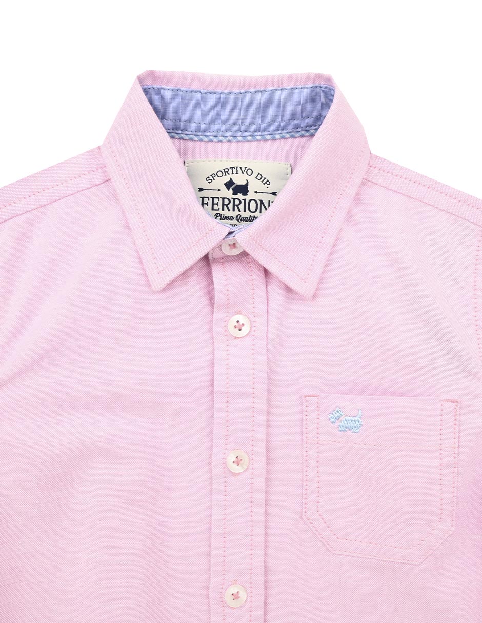 Camisa casual Molia de algodón manga larga para niño