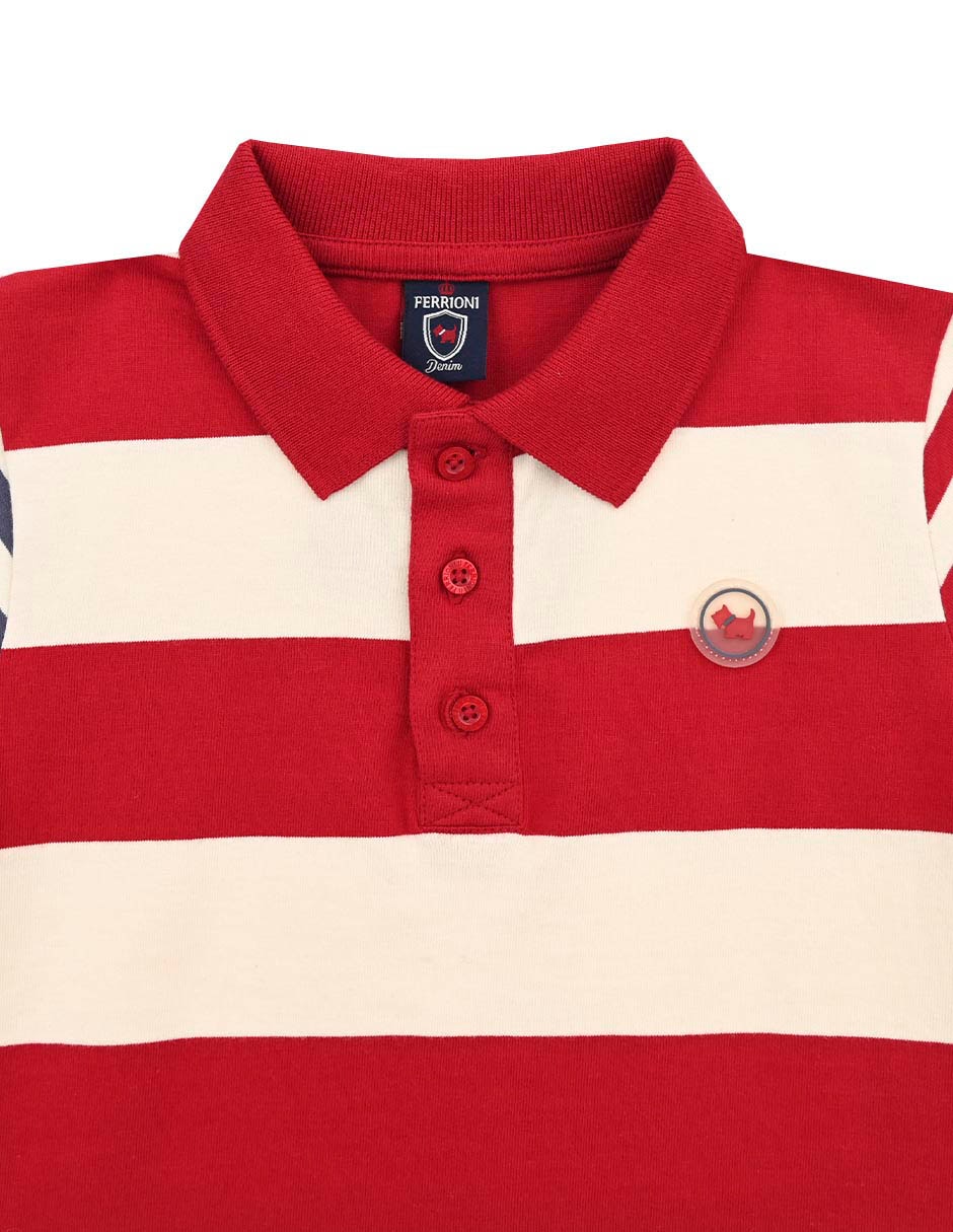 Playera tipo polo Ferrioni Cleave de algodón para bebé niño