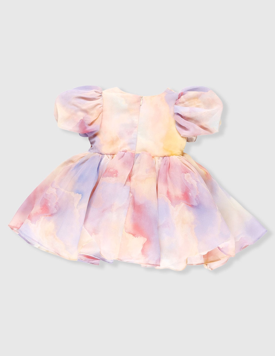 Vestido bardot manga globo para bebé niña