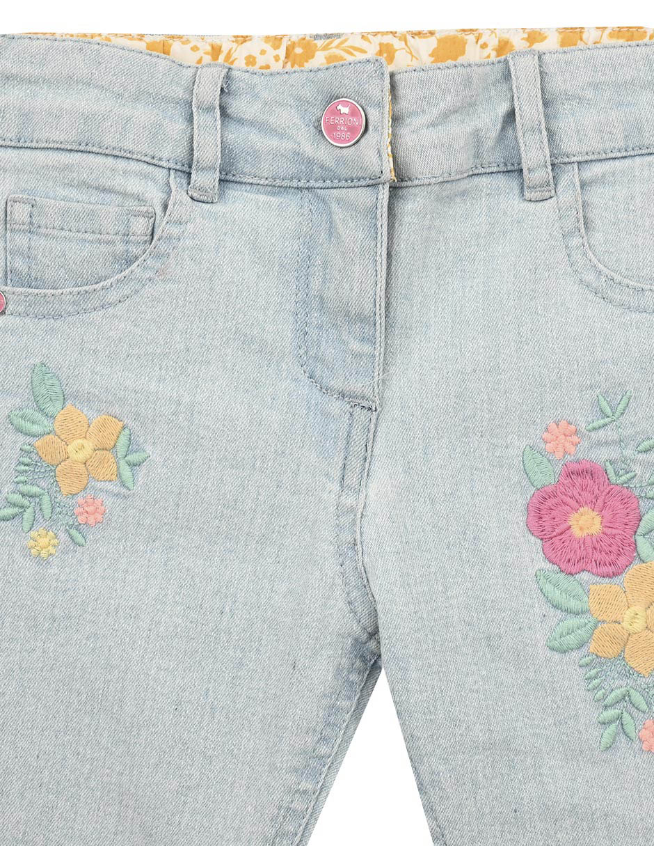 Jeans straight Ferrioni Brett lavado claro para bebé niña