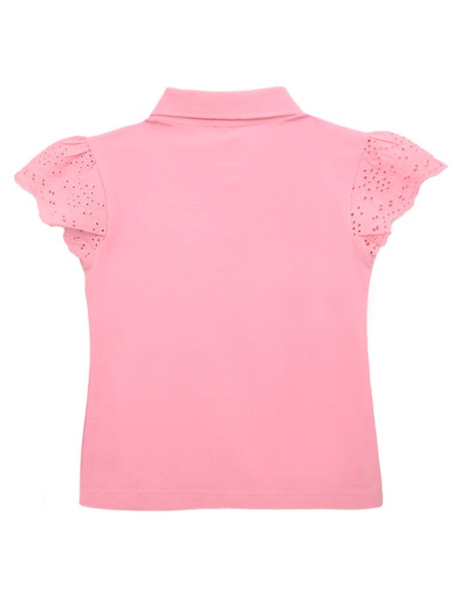 Playera tipo polo Ferrioni Frilly de algodón para bebé niña