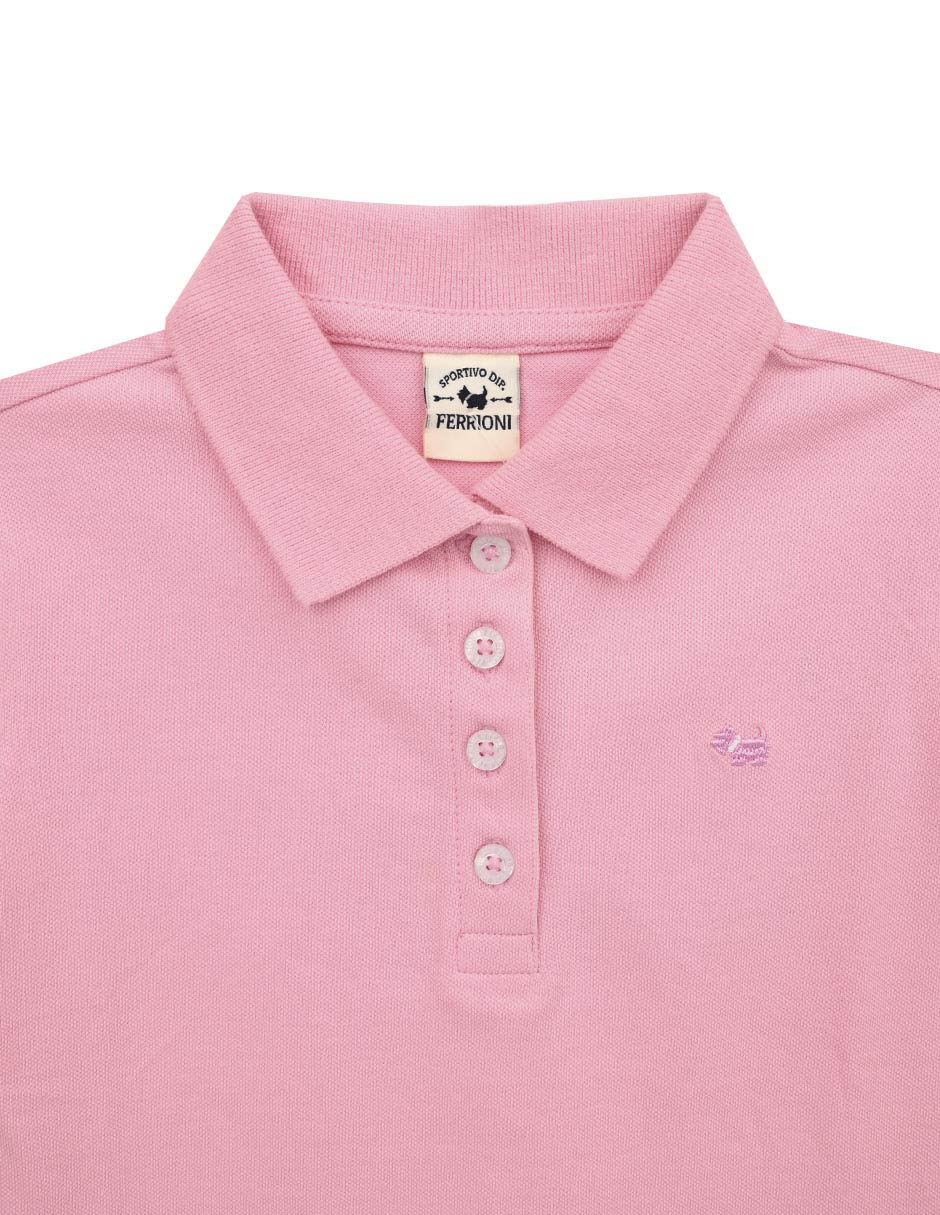 Playera tipo polo Ferrioni Frilly de algodón para bebé niña
