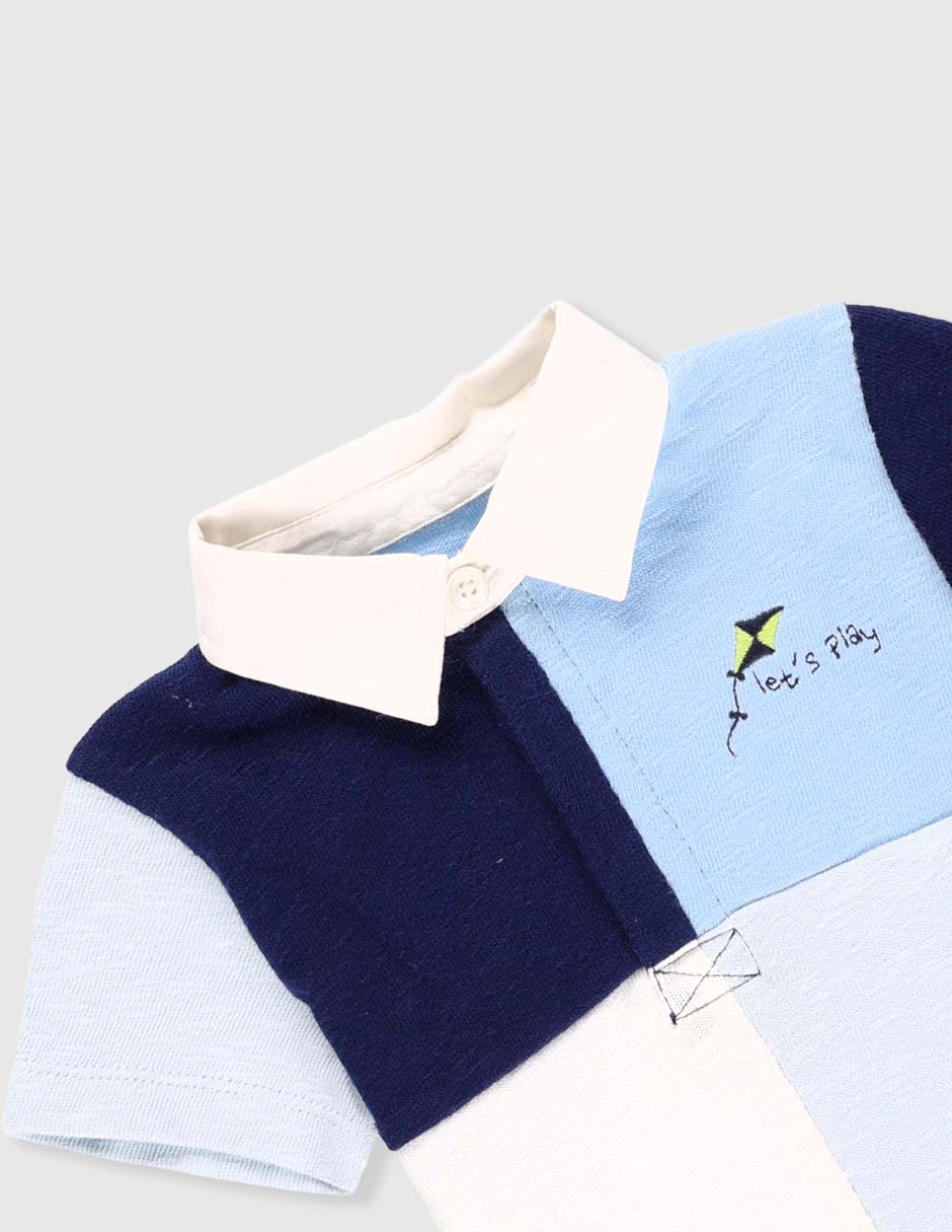 Playera tipo polo de algodón para bebé niño 6