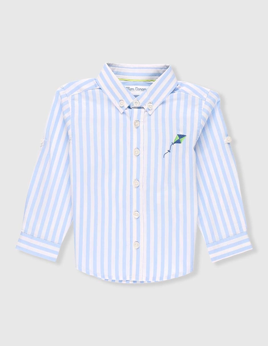 Camisa casual de algodón manga larga para niño 1