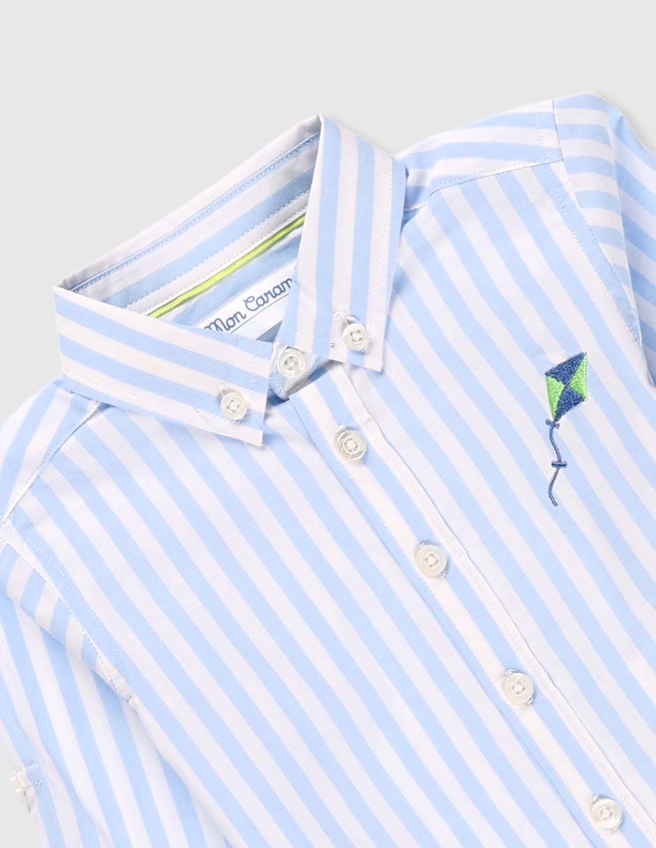 Camisa casual de algodón manga larga para niño 6